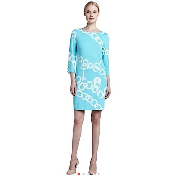 Lilly Pulitzer Dresses & Skirts - Lilly Pulitzer NWT Blue Chain Midi Wrap Dress Sz M
